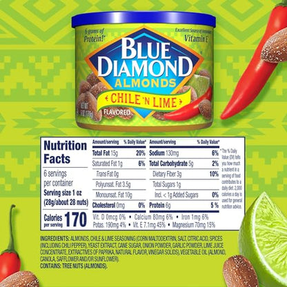 Blue Diamond Almonds Sriracha Flavored Snack Nuts, 6 Oz Resealable Can (Pack of 1)