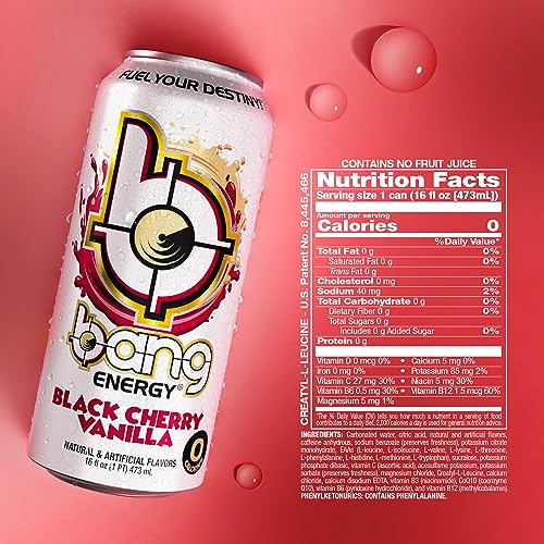 Bang Energy Bangster Berry, Sugar-Free Energy Drink, 16-Ounce (Pack of 12)