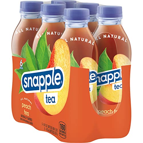 Snapple Zero Sugar Peach Tea, 16 fl oz recycled plastic bottle (Pack of 12)