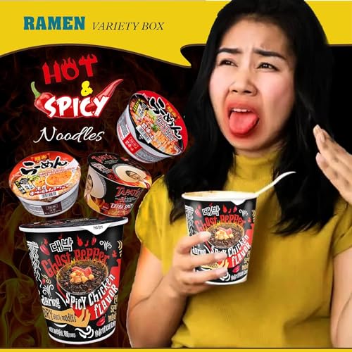 FOODIE BOXX Asian Instant Ramen Noodles Variety Pack with Cookies & Chopsticks (Dry)