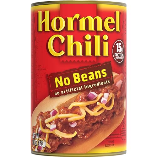 HORMEL Chili Chunky Beef Chili with Beans, No Artificial Ingredients, 15 Oz