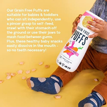 Serenity Kids 6+ Months Grain Free Puffs Toddler & Baby Snack | No Added Sugar, Gluten & Rice Free, Allergen Free | Made with Organic Cassava, Veggies, and Herbs | Puffs Variety Pack | 6 Count