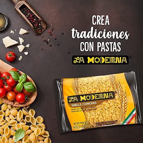 La Moderna Shells Pasta, Noodles, Durum Wheat, Protein, Fiber, Vitamins, 7 Oz