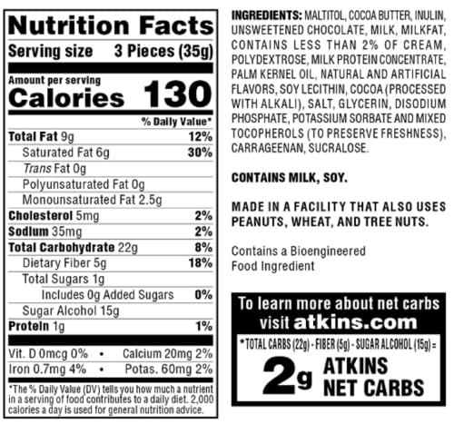 Atkins Endulge Caramel Nut Chew Bar, Dessert Favorite, 1g Sugar, Good Source of Fiber, Low Sugar, 10 Count