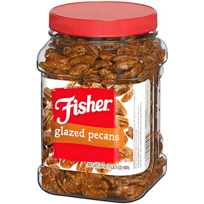 Fisher Snack Glazed Pecans, 24 Ounces, Made with Whole Mammoth Pecans, 100% Recyclable