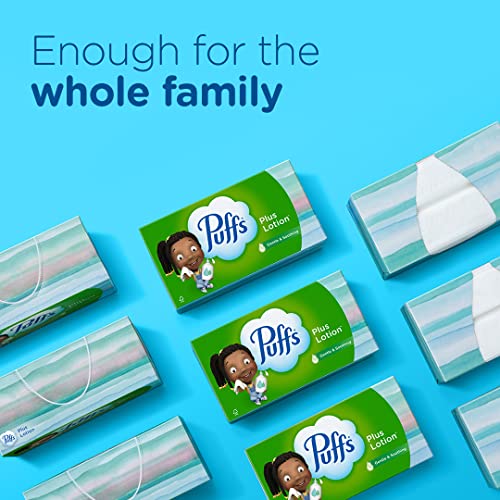 Puffs Plus Lotion Facial Tissue, 1 Family Box, 124 Tissues Per Box