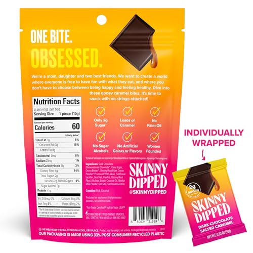 SkinnyDipped Snack Attack Minis Almond Variety Pack, Healthy Snack, Plant Protein, Gluten Free, 0.46 oz Mini Bags, Pack of 25