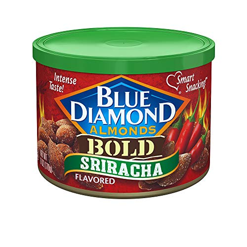 Blue Diamond Almonds Sriracha Flavored Snack Nuts, 6 Oz Resealable Can (Pack of 1)