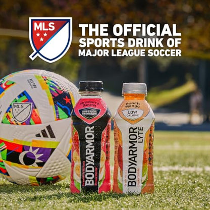 BODYARMOR Sports Drink Sports Beverage, Strawberry Banana, Coconut Water Hydration, Natural Flavors With Vitamins, Potassium-Packed Electrolytes, Perfect For Athletes, 12 Fl Oz (Pack of 8)