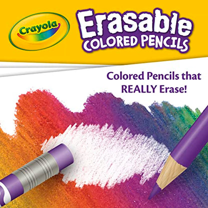 Crayola Erasable Colored Pencils, Kids At Home Activities, 24 Count, Assorted, Long