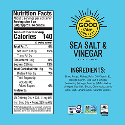 The Good Crisp Company, Good Crisps Minis (Original, 1.6 Ounce, Pack of 12) Non-GMO, Allergen Friendly, Potato Chip Snack Pack, Gluten Free Snacks