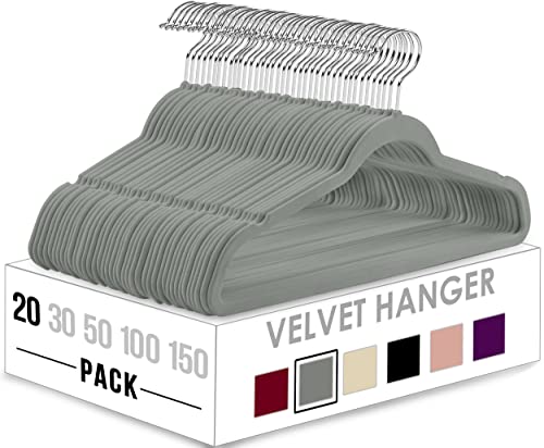 Utopia Home Velvet Hangers 50 Pack - Non-Slip Clothes Hangers - Black Hangers - Suit Hangers with 360 Degree Rotatable Hook - Heavy Duty Coat Hangers - Pants Hangers