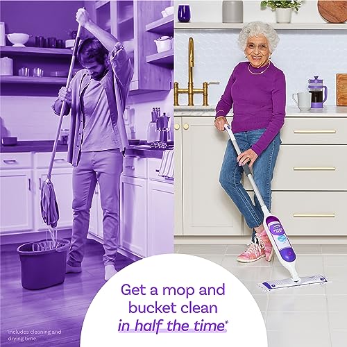 Swiffer PowerMop Multi-Surface Mop Kit for Floor Cleaning, Fresh Scent, Mopping Kit includes PowerMop, 2 Mopping Pad Refills, 1 Floor Cleaning Solution with Fresh Scent and 2 batteries