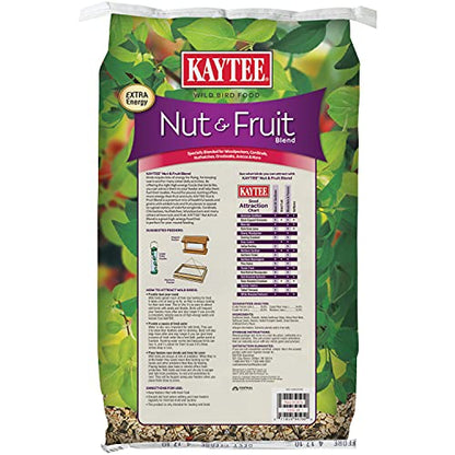 Kaytee Wild Bird Food Nut & Fruit Seed Blend For Cardinals, Chickadees, Nuthatches, Woodpeckers and Other Colorful Songbirds, 5 Pounds