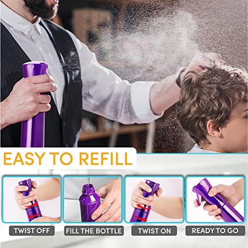 Hula Home Spray Bottle for Hair (10.1oz/300ml) Continuous Empty Ultra Fine Plastic Water Mist Sprayer – For Hairstyling, Cleaning, Salons, Plants, Essential Oil Scents & More - Black