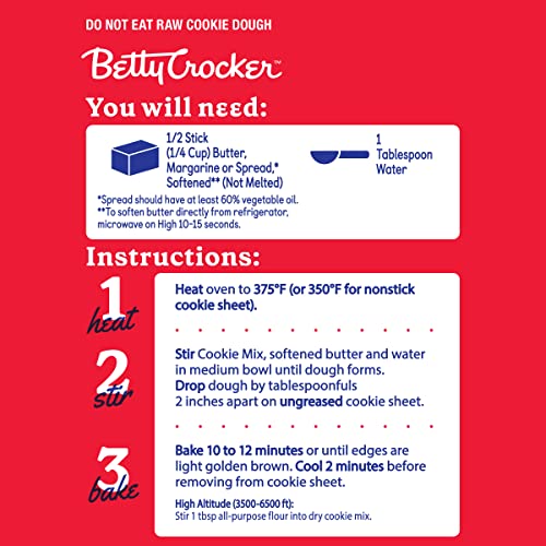 Betty Crocker Peanut Butter Cookie Mix, Makes twelve (12) 2-inch Cookies, 7.2 oz.