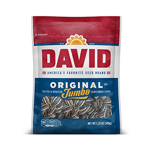 DAVID Roasted and Salted Original Jumbo Sunflower Seeds, 5.25 Ounce (Pack of 1)