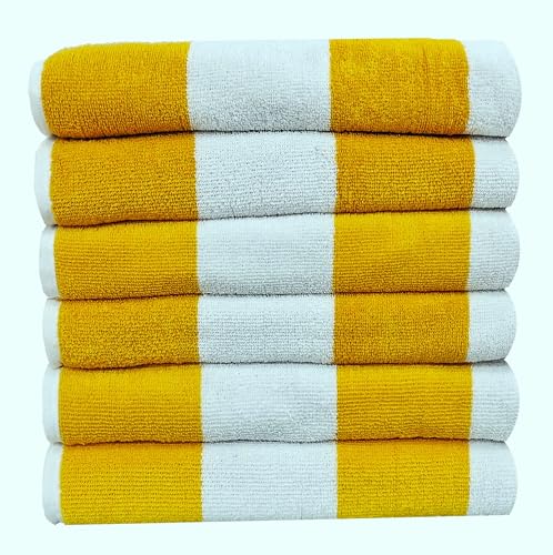 BolBom*S Cotton Beach Towels- Hammam Classic Pool Towel 30 x 60 Inches Oversized Soft Beach Towels for Adults - Luxury Beach Bath Towels - Summer Gifts Beach Accessories - Pack of 6