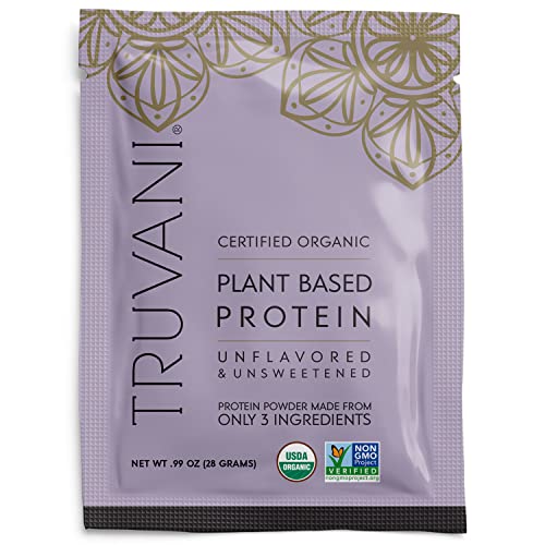 Truvani Vegan Pea Protein Powder | Banana Cinnamon | 20g Organic Plant Based Protein | 1 Serving | Keto | Gluten & Dairy Free | Low Carb | No Added Sugar