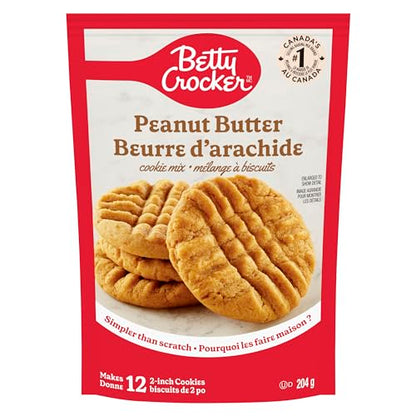 Betty Crocker Peanut Butter Cookie Mix, Makes twelve (12) 2-inch Cookies, 7.2 oz.