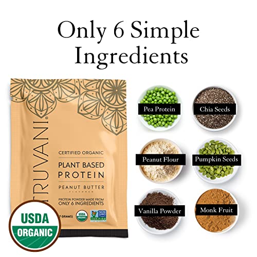 Truvani Vegan Pea Protein Powder | Banana Cinnamon | 20g Organic Plant Based Protein | 1 Serving | Keto | Gluten & Dairy Free | Low Carb | No Added Sugar