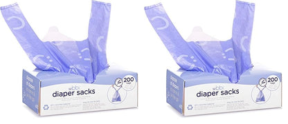 Ubbi Disposable Diaper Sacks, Lavender Scented, Easy-To-Tie Tabs, Diaper Disposal or Pet Waste Bags, 200 Count