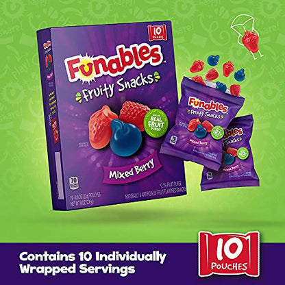 Funables Fruity Snacks, Mixed Berry, Flavored Snacks, Back to School Snack for Lunch, 32 oz 40 ct