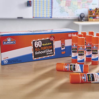 Elmer's All Purpose School Glue Sticks, Washable, 7 Grams, 30 Count