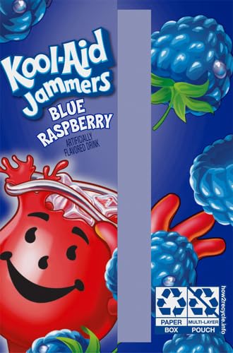 Kool-Aid Jammers Blue Raspberry Flavored Kids 0% Juice Drink (10 ct Box, 6 fl oz Pouches)