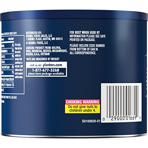 PLANTERS Roasted Unsalted Mixed Nuts, 10.3 oz Canister