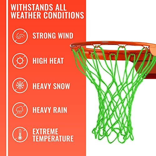 Heavy Duty Basketball Net Replacement - All Weather Anti Whip, Fits Standard Indoor or Outdoor Rims - 12 Loops