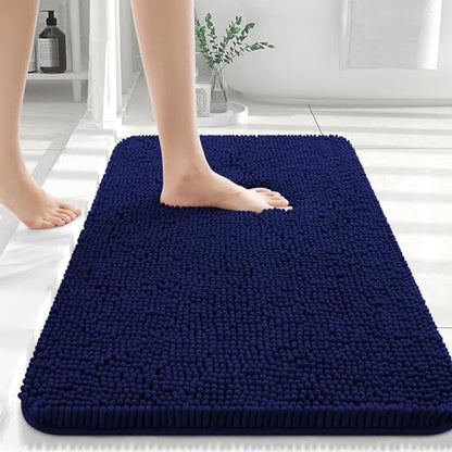 OLANLY Bathroom Rugs 24x16, Extra Soft Absorbent Chenille Bath Rugs, Non-Slip, Dry Quickly, Machine Washable, Bath Mats for Bathroom Floor, Tub and Shower, Beige