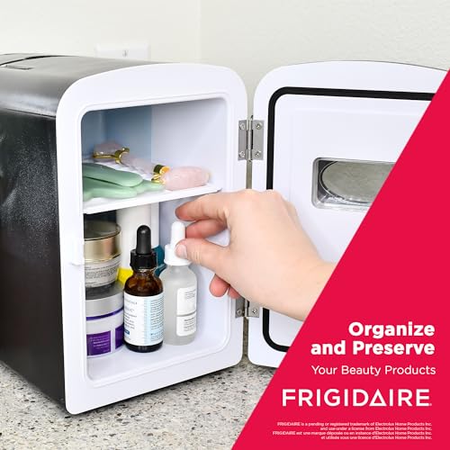 Frigidaire EFMIS175 Retro 9-Can Mini Personal Fridge Portable Cooler for Car, Office, Bedroom, Dorm Room, or Cabin, 11.8"D x 7.1"W x 10.1"H, Black