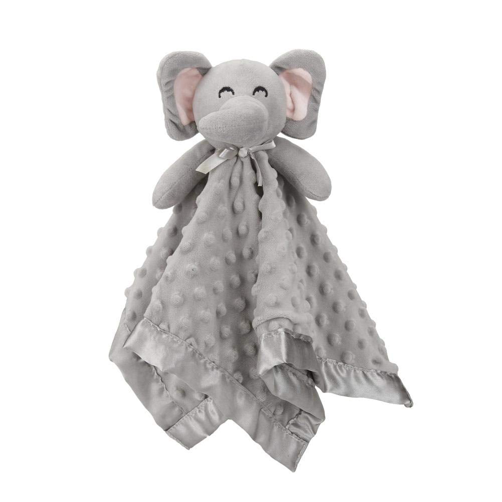 Pro Goleem Elephant Security Blanket, Soft Lovey Unisex Lovie Baby Gifts for Newborn Boys and Girls Snuggle Toy Stuffed Animal Grey 16 Inch