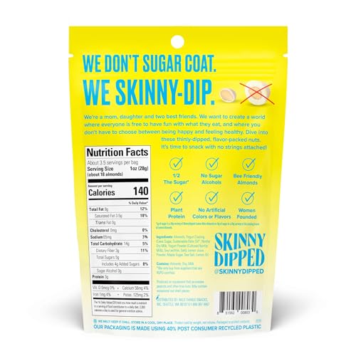 SkinnyDipped Snack Attack Minis Almond Variety Pack, Healthy Snack, Plant Protein, Gluten Free, 0.46 oz Mini Bags, Pack of 25