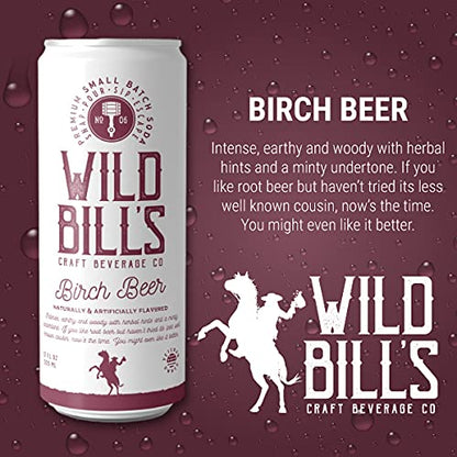 Wild Bill's Craft Soda Soft Drinks Fruity Variety Pack, Strawberry, Grape, Rocket Pop, Black Cherry, Orange Cream, Pure Cane Sugar, Caffeine Free, NO High Fructose Corn Syrup, Gluten Free 12 Pack