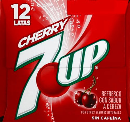 7UP Cherry Zero Sugar Soda, 12 fl oz cans (Pack of 12)