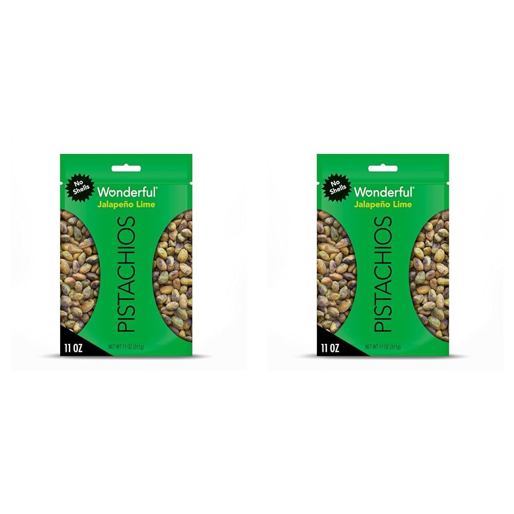 Wonderful Pistachios No Shells, Chili Roasted, 11 Ounce Bag, Protein Snack, Gluten Free, On-the-Go Snack