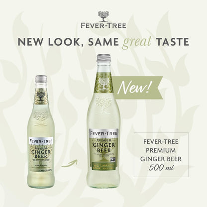 Fever Tree Ginger Beer - Premium Quality Mixer - Refreshing Beverage for Cocktails & Mocktails. Naturally Sourced Ingredients, No Artificial Sweeteners or Colors - 150 ML Cans - Pack of 24