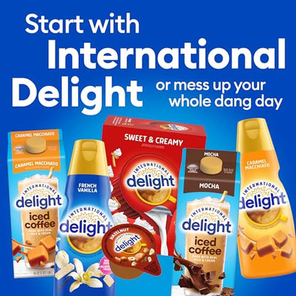 International Delight Coffee Creamer Singles, Sweet & Creamy, Shelf Stable Flavored Creamer, 24 Ct, 16 FL Oz, Pre-Portioned Creamers