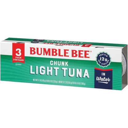 Bumble Bee Chunk Light Tuna In Water, 5 oz Cans (Pack of 24) - Wild Caught Skipjack Tuna - 23g Protein Per Serving - MSC Certified Sustainable Seafood, Non-GMO, Gluten Free, Kosher