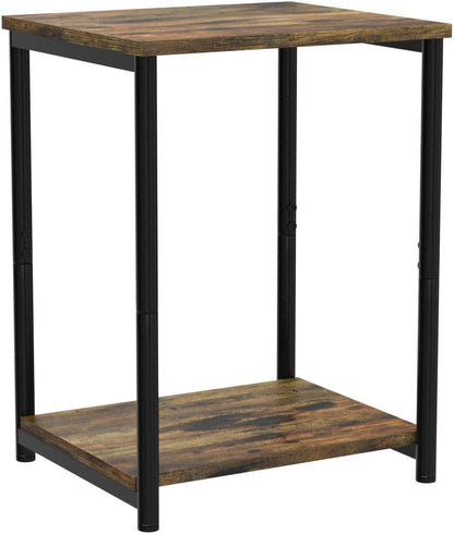 VASAGLE Side Tables Set of 2, Small End Table, Nightstand for Living Room, Bedroom, Office, Bathroom, Rustic Brown and Black ULET272B01