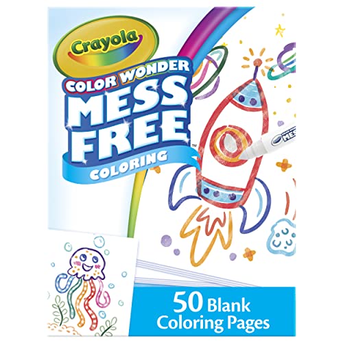 Crayola Color Wonder Mess Free Coloring, Blank Coloring Pages, 50 Count, Printable Page Refill Set