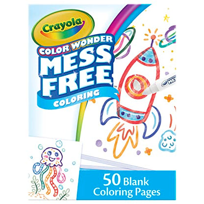 Crayola Color Wonder Mess Free Coloring, Blank Coloring Pages, 50 Count, Printable Page Refill Set