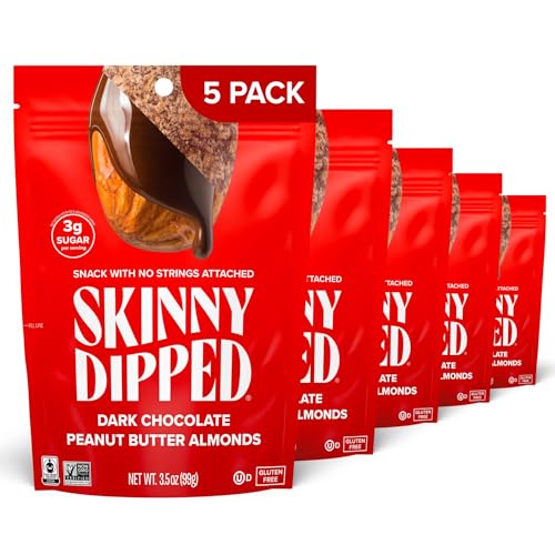 SkinnyDipped Snack Attack Minis Almond Variety Pack, Healthy Snack, Plant Protein, Gluten Free, 0.46 oz Mini Bags, Pack of 25