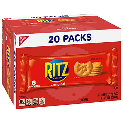 RITZ Original Crackers, 20 Snack Packs (6 Crackers Per Pack)