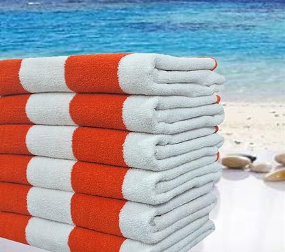 BolBom*S Cotton Beach Towels- Hammam Classic Pool Towel 30 x 60 Inches Oversized Soft Beach Towels for Adults - Luxury Beach Bath Towels - Summer Gifts Beach Accessories - Pack of 6