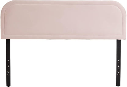 Edenbrook Miller Low Profile, Performance Velvet Headboard for Queen Size Bed-Pink Upholstered Queen Headboard