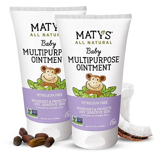 Matys Multipurpose Baby Ointment, All Over Gentle Skin Protection for Newborns & Up, Soothes Dry Irritated Skin, Diaper Area, Dry Scalp, Drool Irritation, Petroleum Free, Fragrance Free, 10 oz tub