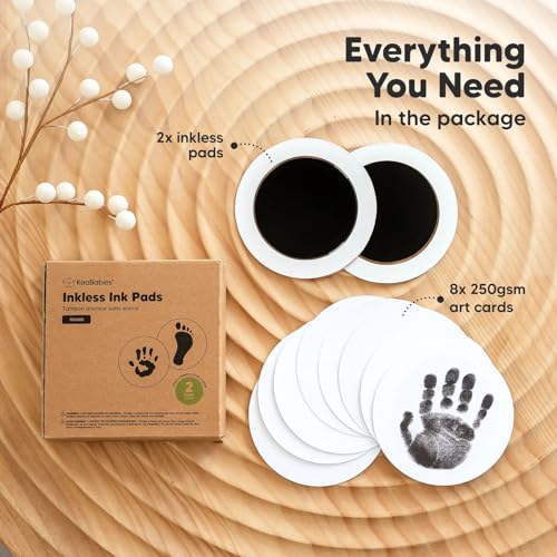 4-Pack Inkless Hand and Footprint Kit - Ink Pad for Baby Hand and Footprints - Dog Paw Print Kit,Dog Nose Print Kit - Baby Footprint Kit, Clean Touch Baby Foot Printing Kit, Handprint Kit (Jet Black)